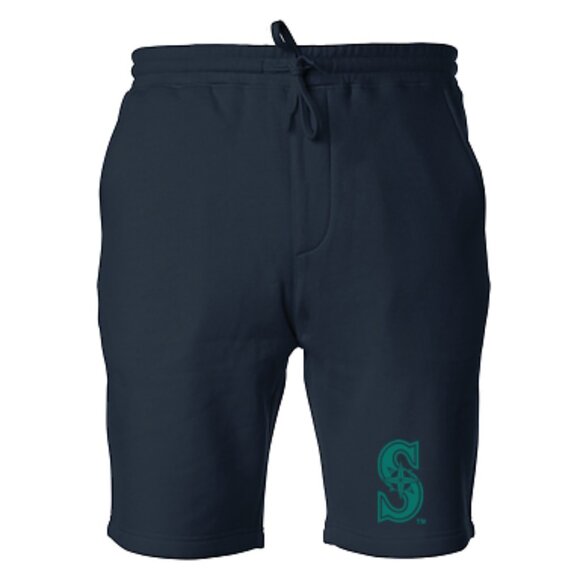 NEW Seattle Mariners Color Pop Fleece Sweat Shorts Pants NAVY - Picture 1 of 2